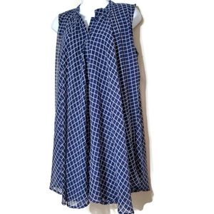 Akira Chicago blue white checkered swing dress